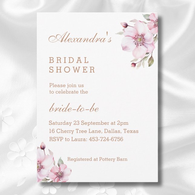 Feminine Dusty Pink Roses Floral Bridal Shower Invitation (Creator Uploaded)