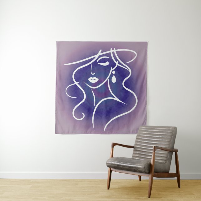 Feminine Elegance in Motion Tapestry (In Situ)