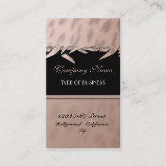 Feminine Elegant Leopard Print Upright Business Card
