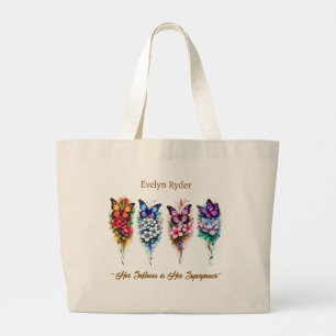 Feminine Empowerment Butterfly Floral Art Large Tote Bag
