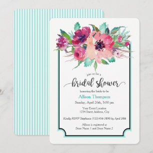 Feminine Floral Bouquet Bridal Shower Invitation