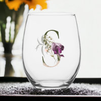 Feminine Floral Monogram Initial S