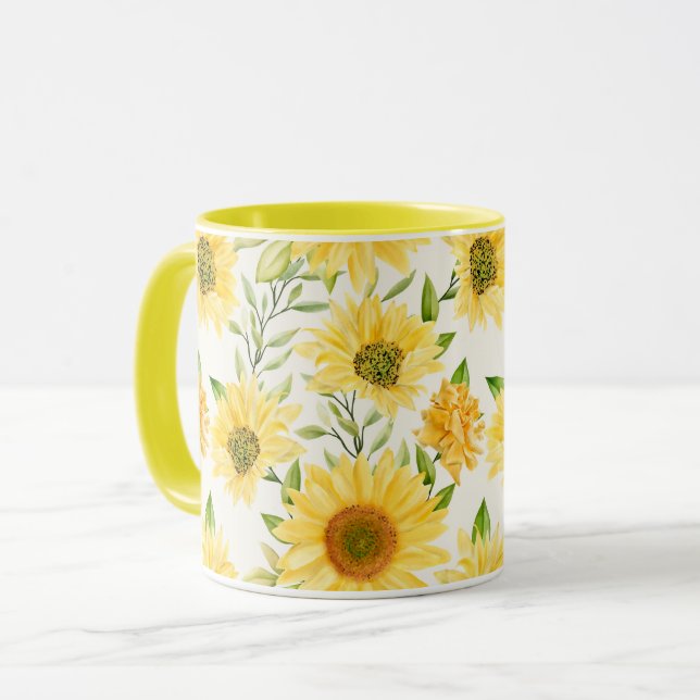Feminine Floral Pattern Mug (Front Left)