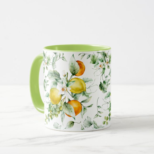 Feminine Floral Pattern Mug (Front Left)