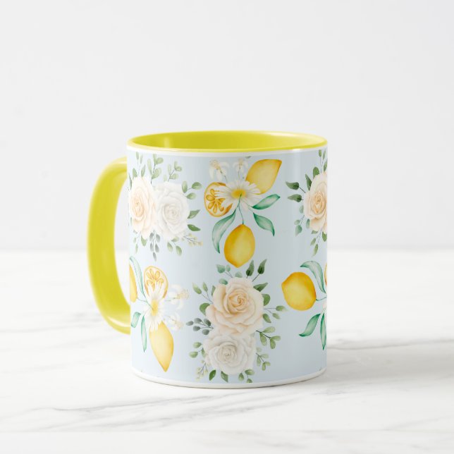 Feminine Floral Pattern Mug (Front Left)