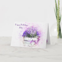 Feminine floral watercolor birthday