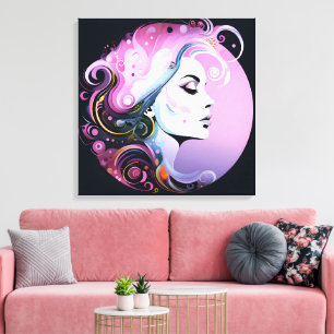 "Feminine Flourish" Women's Beauty      Canvas Print