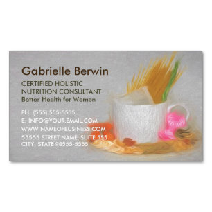 Feminine Foods Nutrition Consultant Women Health Magnetic Business Card