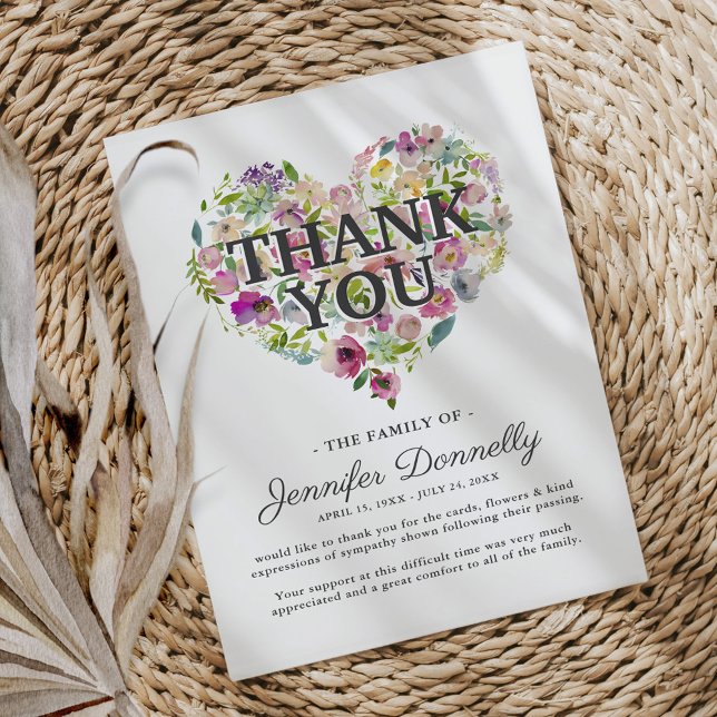 Feminine Funeral Thank You Card (Creator Uploaded)