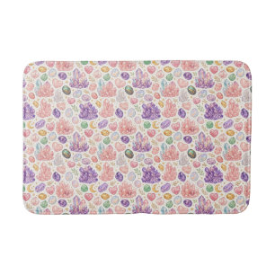 Feminine Gemstone Seamless Pattern Bath Mat
