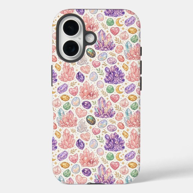 Feminine Gemstone Seamless Pattern Case-Mate iPhone Case (Back)