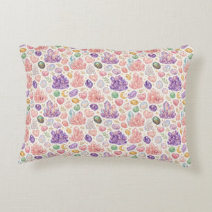 Feminine Gemstone Seamless Pattern Decorative Cushion