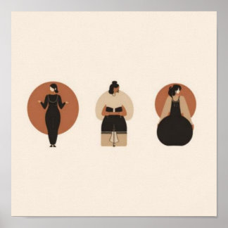 Feminine Geometric Line Art Set II Poster