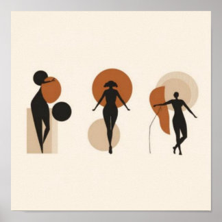 Feminine Geometric Line Art Set Poster