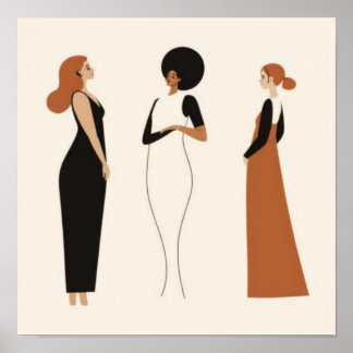 Feminine Geometric Line Art Set XXX Poster