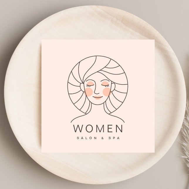 Feminine Girly Blush Pink Hair stylist Salon  Square Business Card (Creator Uploaded)