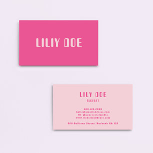 Feminine Girly Hot Punk Unique Typography Font Business Card