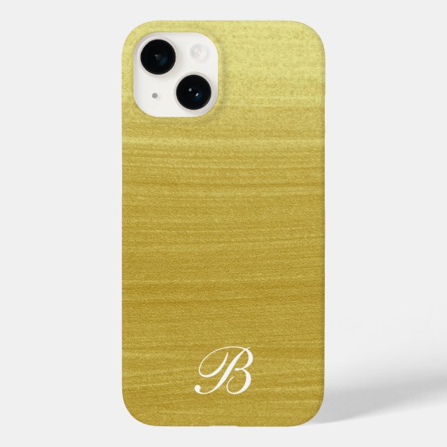 Feminine Gold Paint with Initial Monogram Case-Mate iPhone Case (Back)