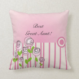 Feminine Great Aunt Pillow Best Great Aunt