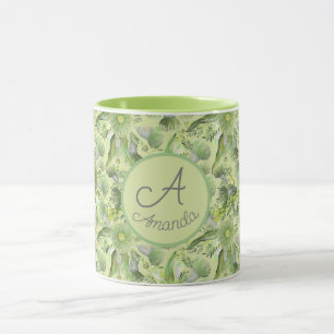 Feminine Green Wattle and Eucalyptus Blooms Mug