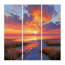 Feminine Housewarming Sunset Sky Glow Wall Art