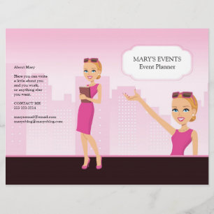 Feminine Illustrated Flyer - Unfolded (You fold it