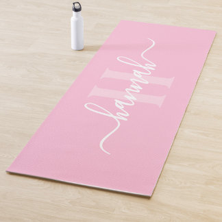 Feminine Large Monogram Script Yoga Mat