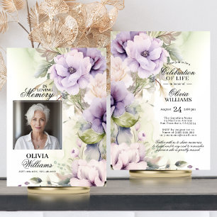 Feminine Lavender Celebration of Life PHOTO Invitation