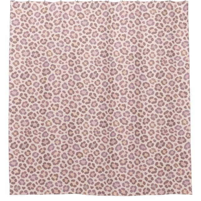 Feminine Leopard Pattern Shower Curtain (Front)