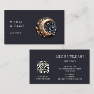 Feminine Life Coach 3D Moon Business Card