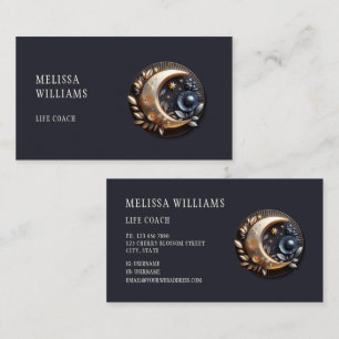 Feminine Life Coach 3D Moon Business Card