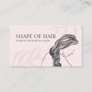 Feminine Light: Pink Woman Body Hairdresser Business Card