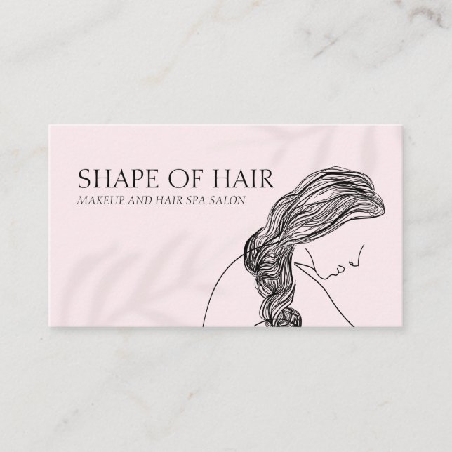 Feminine Light: Pink Woman Body Hairdresser Business Card (Front)