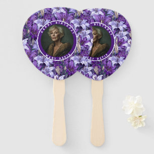 Feminine Lilies Flower Sparkle Party Hand Fan
