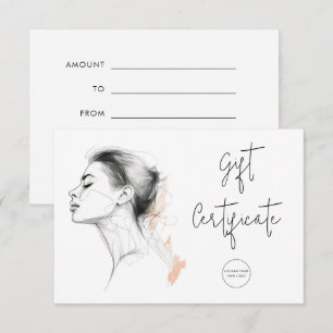 Feminine Line Drawing Beauty Hair Gift Card