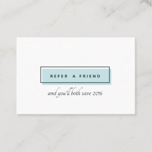 Feminine Logo Blue chic professional Referral Card