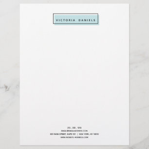 Feminine Logo   Blue   Minimal professional Custom Letterhead