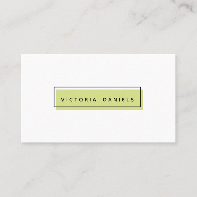 Feminine Logo | Green | Minimal professional Business Card (Front)