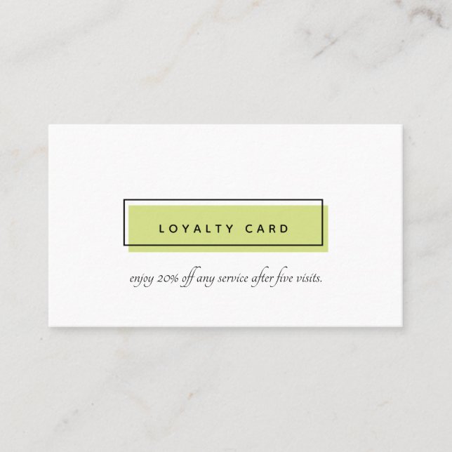 Feminine Logo | Green  | Nail art day spa Loyalty Card (Front)