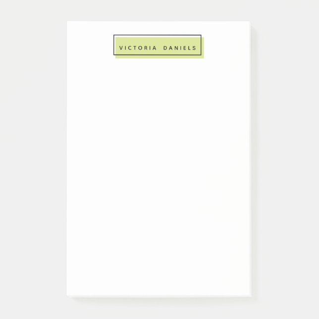 Feminine Logo | Green | Personalised  professional Post-it Notes (Front)