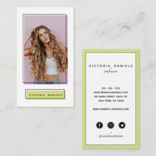 Feminine Logo   Green   Photo social media Business Card