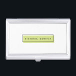 Feminine Logo | Green | Professional Branding Business Card Holder<br><div class="desc">Make a great impression with this beautiful and girly business card holder. Minimal design features a lime green rectangle with a black geometric border with your name or business name in the centre in modern black lettering This design is part of a "Feminine Branding"collection, matching letterhead, envelopes, business card, stickers...</div>