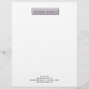 Feminine Logo Lavender Minimal professional Custom Letterhead