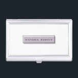 Feminine Logo | Lavender | Professional Branding Business Card Holder<br><div class="desc">Make a great impression with this beautiful and girly business card holder. Minimal design features a lavender rectangle with a black geometric border with your name or business name in the centre in modern black lettering This design is part of a "Feminine Branding"collection, matching letterhead, envelopes, business card, stickers and...</div>