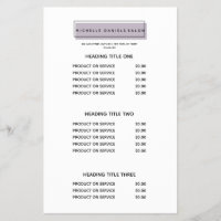 Feminine Logo | Lavender | Spa Pricing & Services