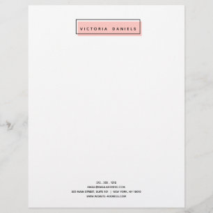 Feminine Logo   Pink   Minimal professional Custom Letterhead