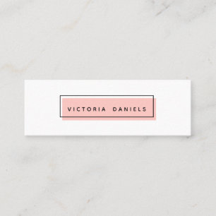 Feminine Logo   Pink   Minimal professional Mini Business Card