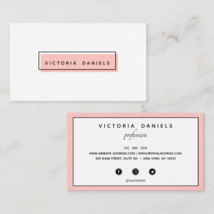 Feminine Logo   Pink   professional social media Business Card