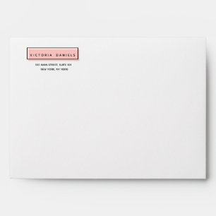 Feminine logo   Pink   return address Envelope