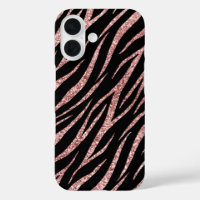 Feminine Luxury Black Rose Gold Classy Zebra Print